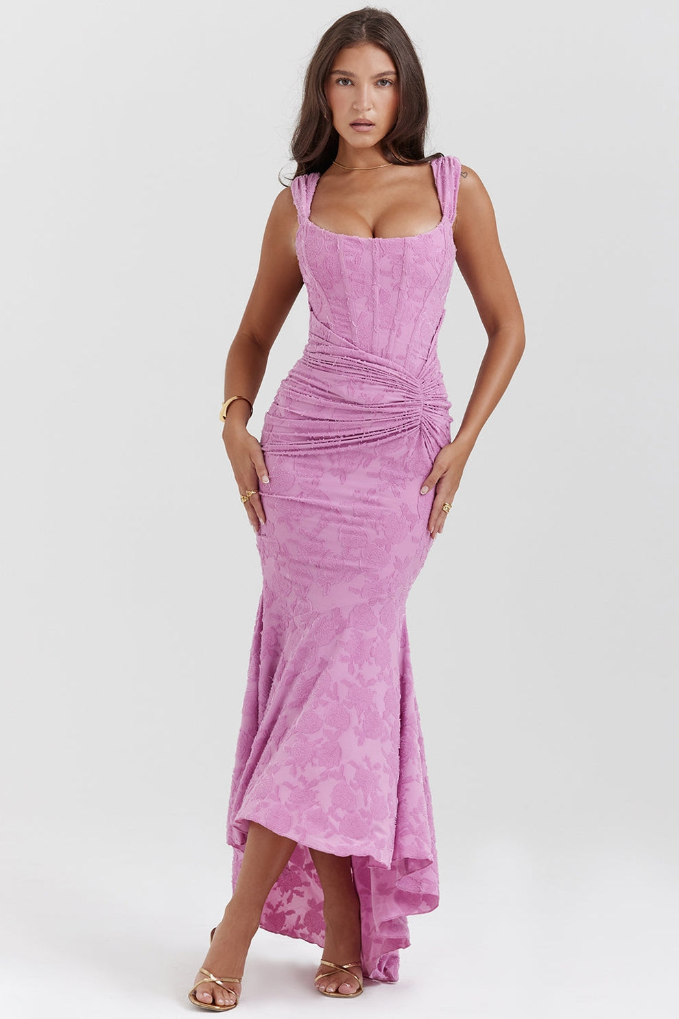 Ercilia - Elegante abito asimmetrico con spalline regolabili
