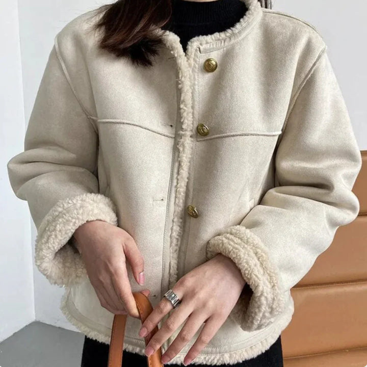 Charlina Giacca in Shearling con Bottoni