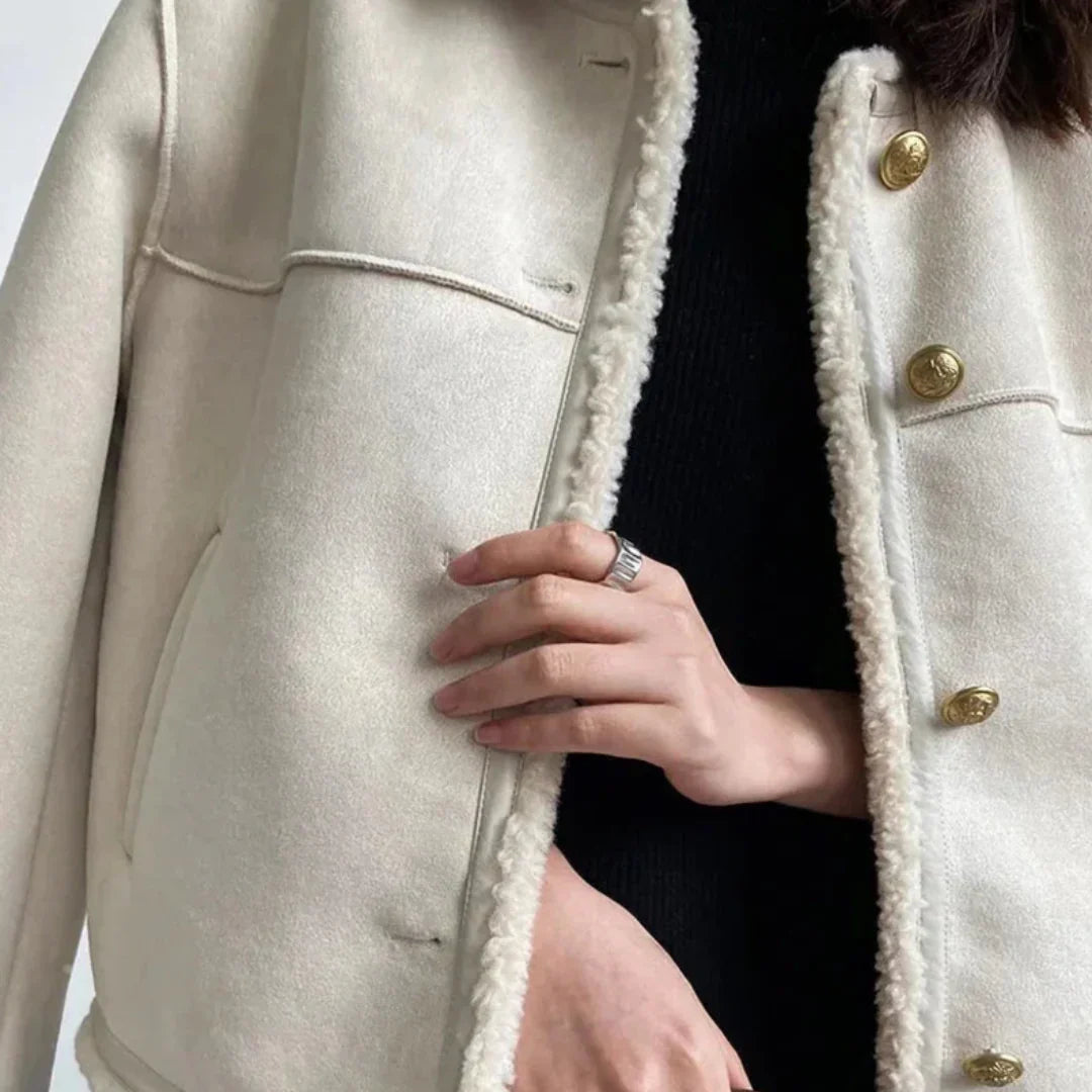 Charlina Giacca in Shearling con Bottoni