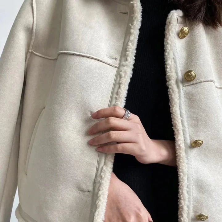 Charlina Giacca in Shearling con Bottoni