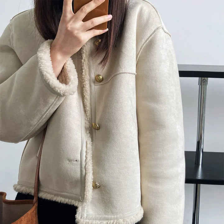 Charlina Giacca in Shearling con Bottoni