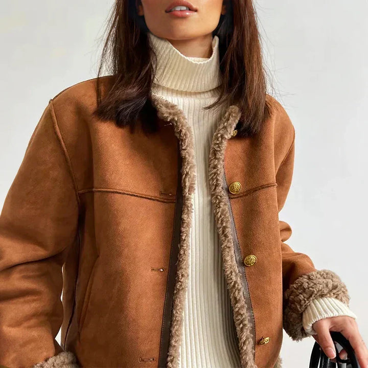 Charlina Giacca in Shearling con Bottoni