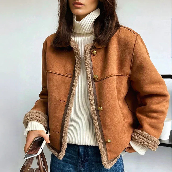 Charlina Giacca in Shearling con Bottoni